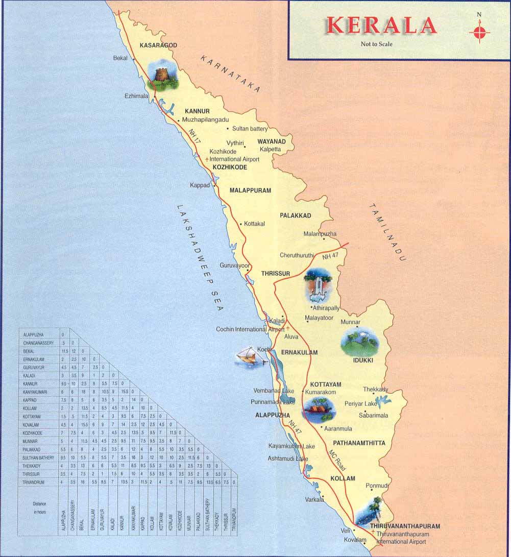YachtsIndia,com - Kerala Map